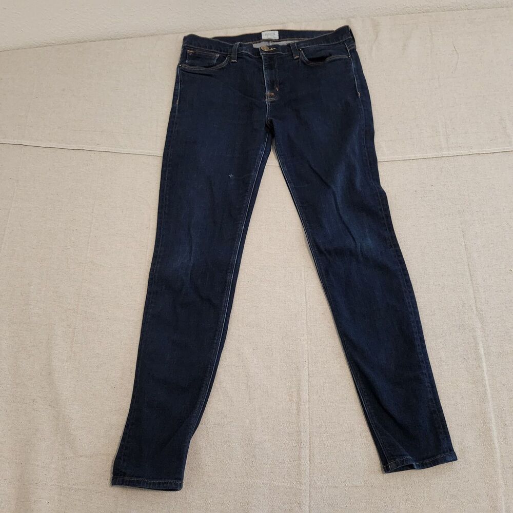 Hudson Jeans Womens 30 Dark Blue Denim Nico Super Skinny Midrise WM407DIV 31x29